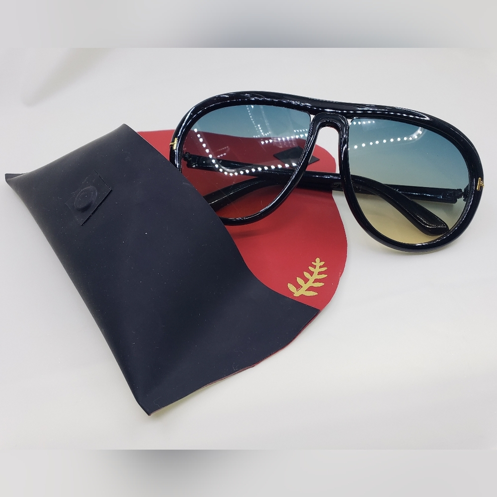 Oversized Gradient Sun Glasses & Case